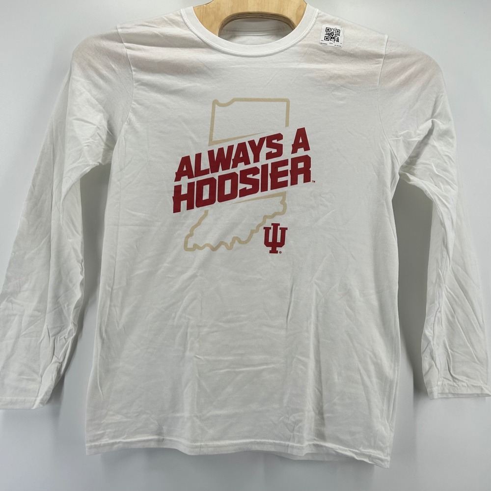 Fanatics Indiana University Hoosiers Men Size M White Long Sleeve Graphic Tee IU